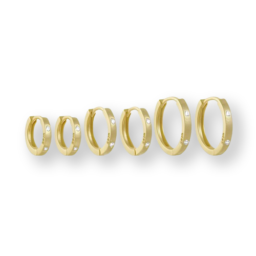 Gold Plated Sterling Silver Cubic Zirconia Hoop Earrings Size Image
