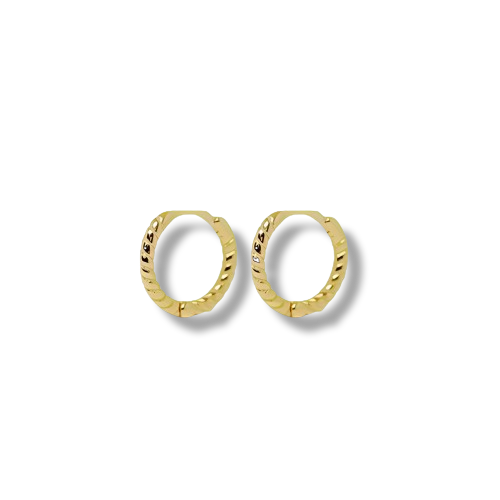 Gold Plated Sterling Silver Twisted Hoop Earrings