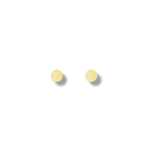 Gold Plated Sterling Silver 5mm Flat Disk Minimalist Stud Earrings