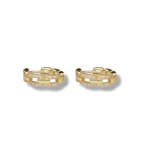 Zircon Chain Link Hoops