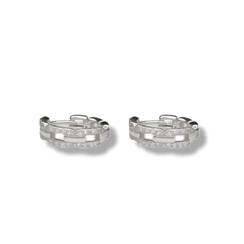 Zircon Chain Link Hoops