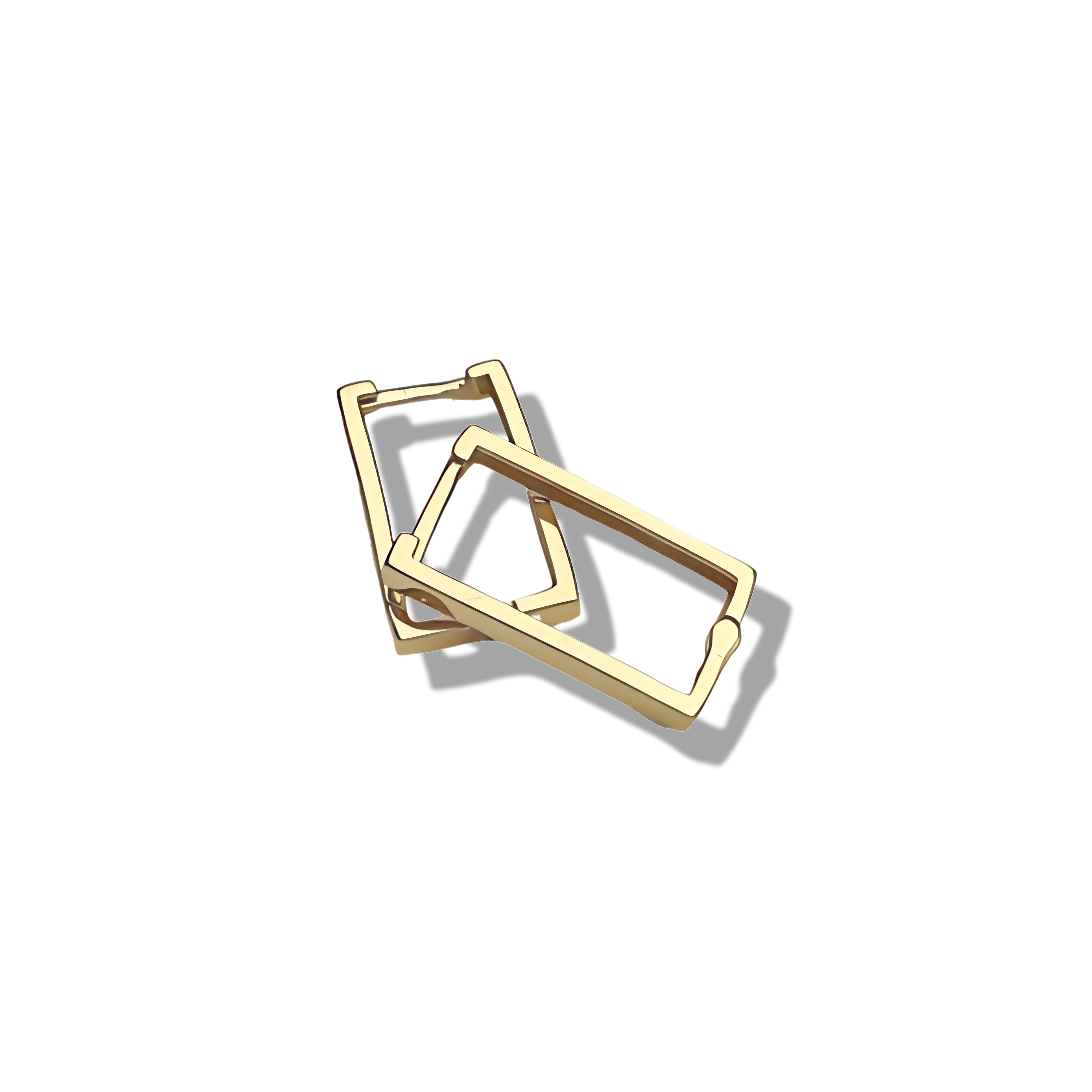 Gold Coated Rectangle Hoops