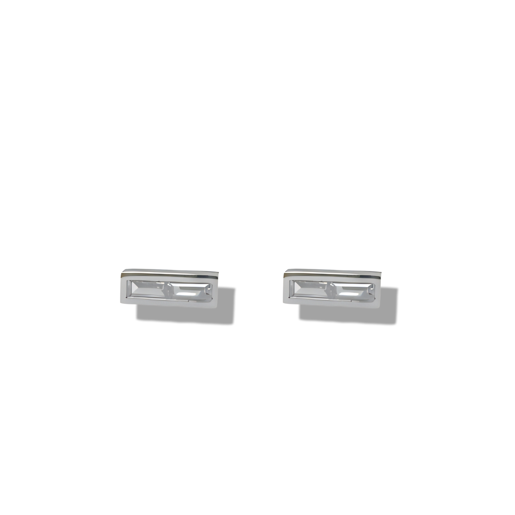 Silver Rectangle Baguette Studs