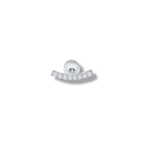 18K Gold Coated Zircon Curve Piercing Stud