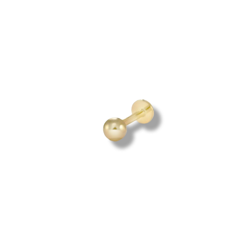 18K Gold Coated 4mm Bead Piercing Stud