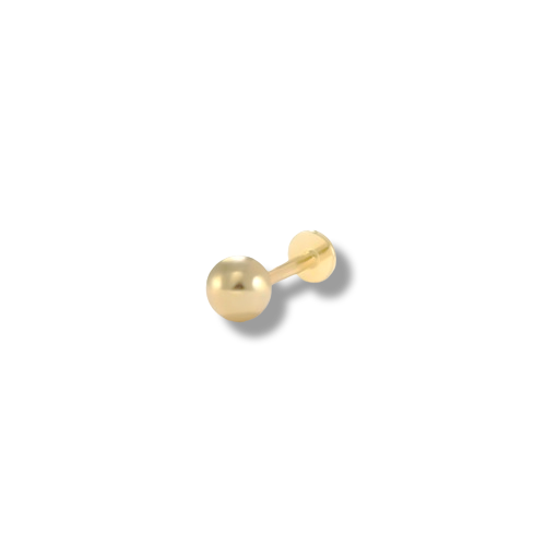 18K Gold Coated 5mm Bead Piercing Stud