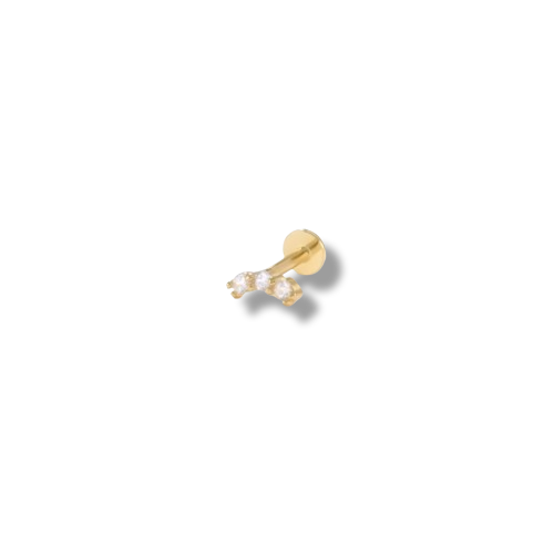 18K Gold Coated Zircon Curve Piercing Stud