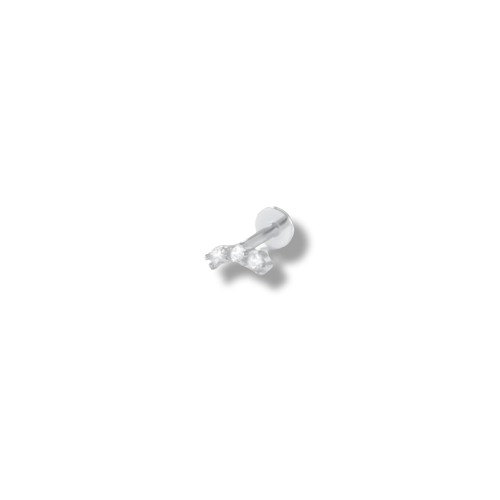 18K Gold Coated Zircon Curve Piercing Stud