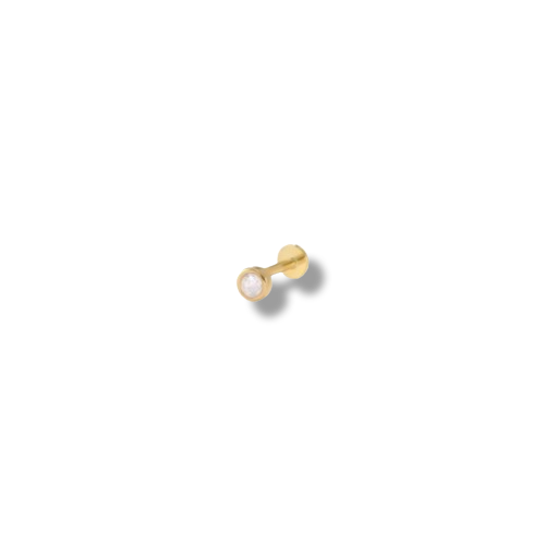 18K Gold Coated Bezel Zirconia Flat Back Mini Studs