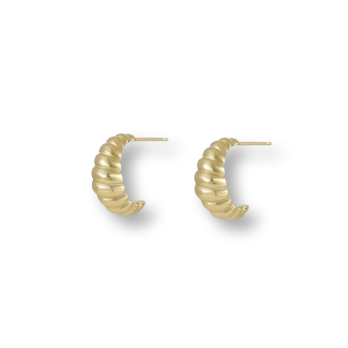 Gold Plated Sterling Silver Croissant Hoop Earrings