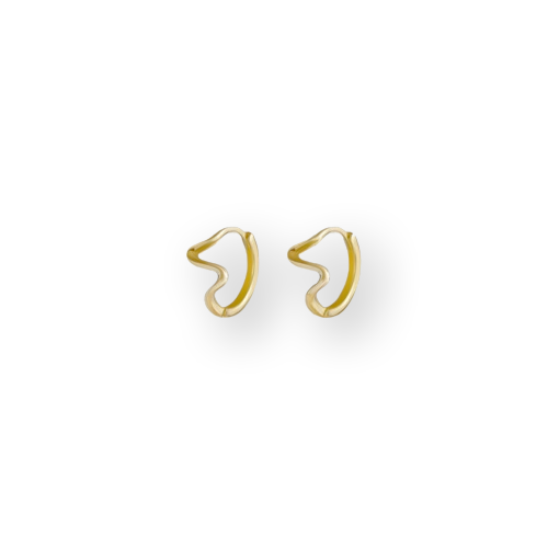 Gold Plated Sterling Silver Squiggle Hoop Earrings