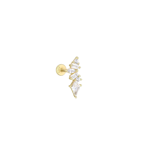 Multi-Zircon Line Piercing Stud