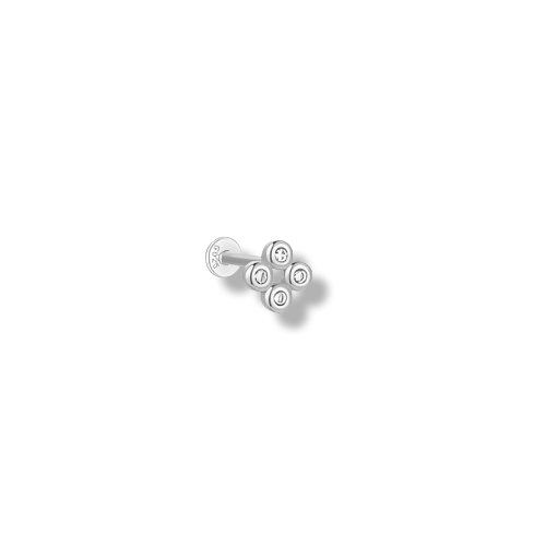 Bezel Setting Cluster Piercing Stud