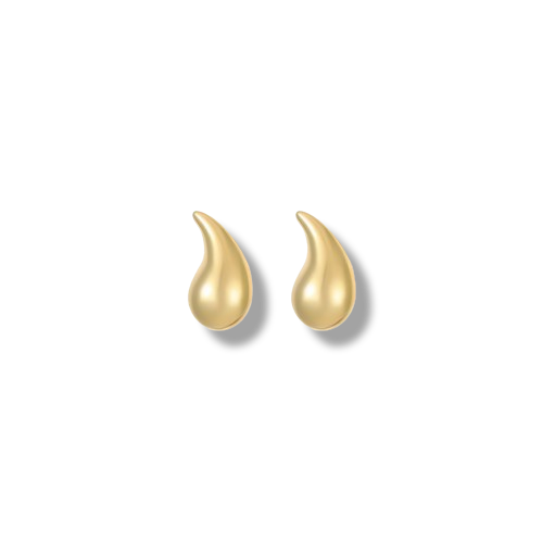 Gold Plated Sterling Silver Tear Drop Shaped Stud Earrings