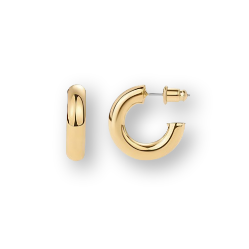 Gold Plated Sterling Silver Hoop Earrings