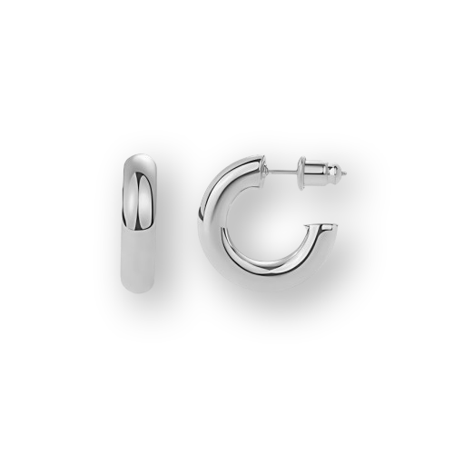Platinum Plated Sterling Silver Hoop Earrings