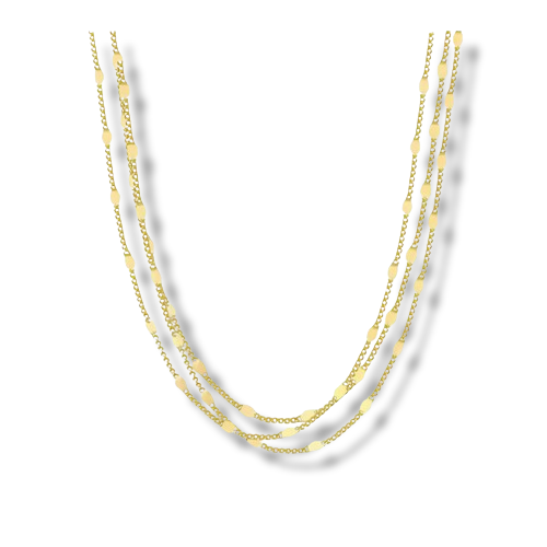 Gold Triple Layer Chain Necklace