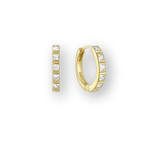 Gold Plated Sterling Silver Zirconia Earrings
