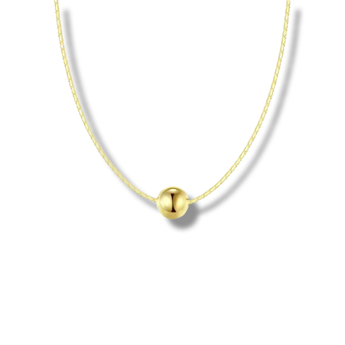 14K Gold Coated Single Bead Necklace