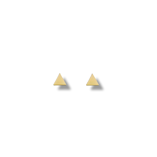 Gold Plated Sterling Silver Minimalist Triangle Shaped Stud Earrings