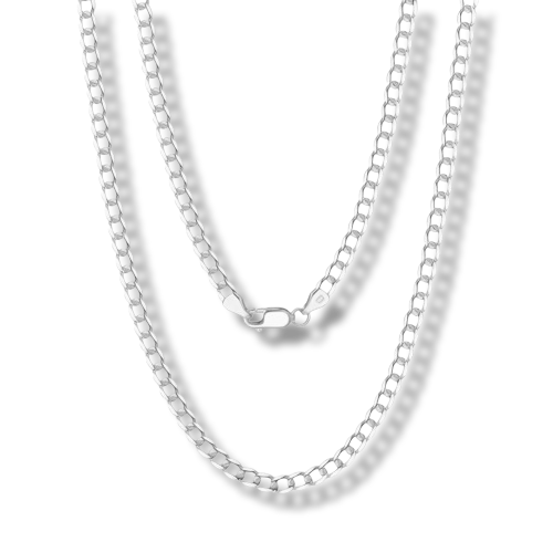 16 Inch Diamond Cut Italian Curb Cuban Link Necklace