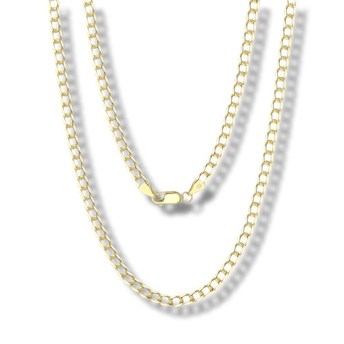 16 Inch Diamond Cut Italian Curb Cuban Link Necklace
