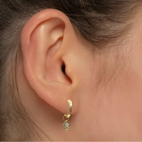 Gold Coated Diamond Shape Bezel Charm