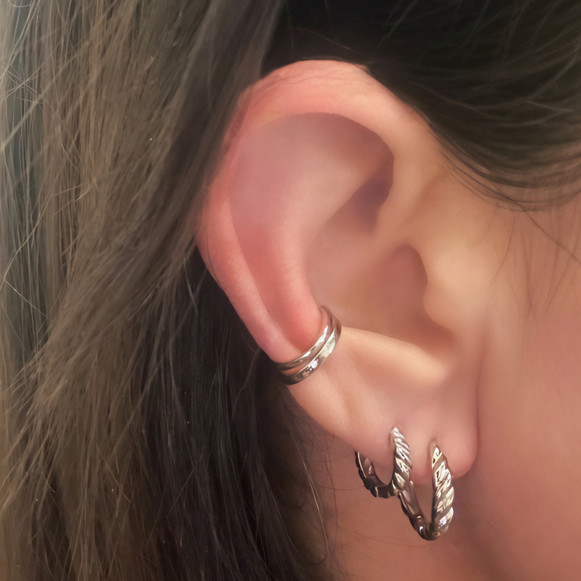 Whited Gold Coated Twist Hoops