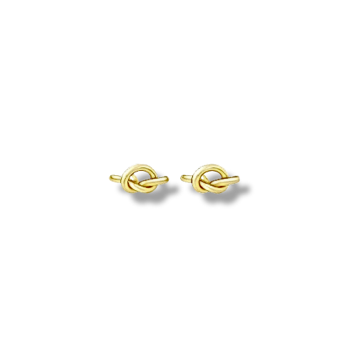 Gold Plated Sterling Silver Love Knot Minimalist Stud Earrings