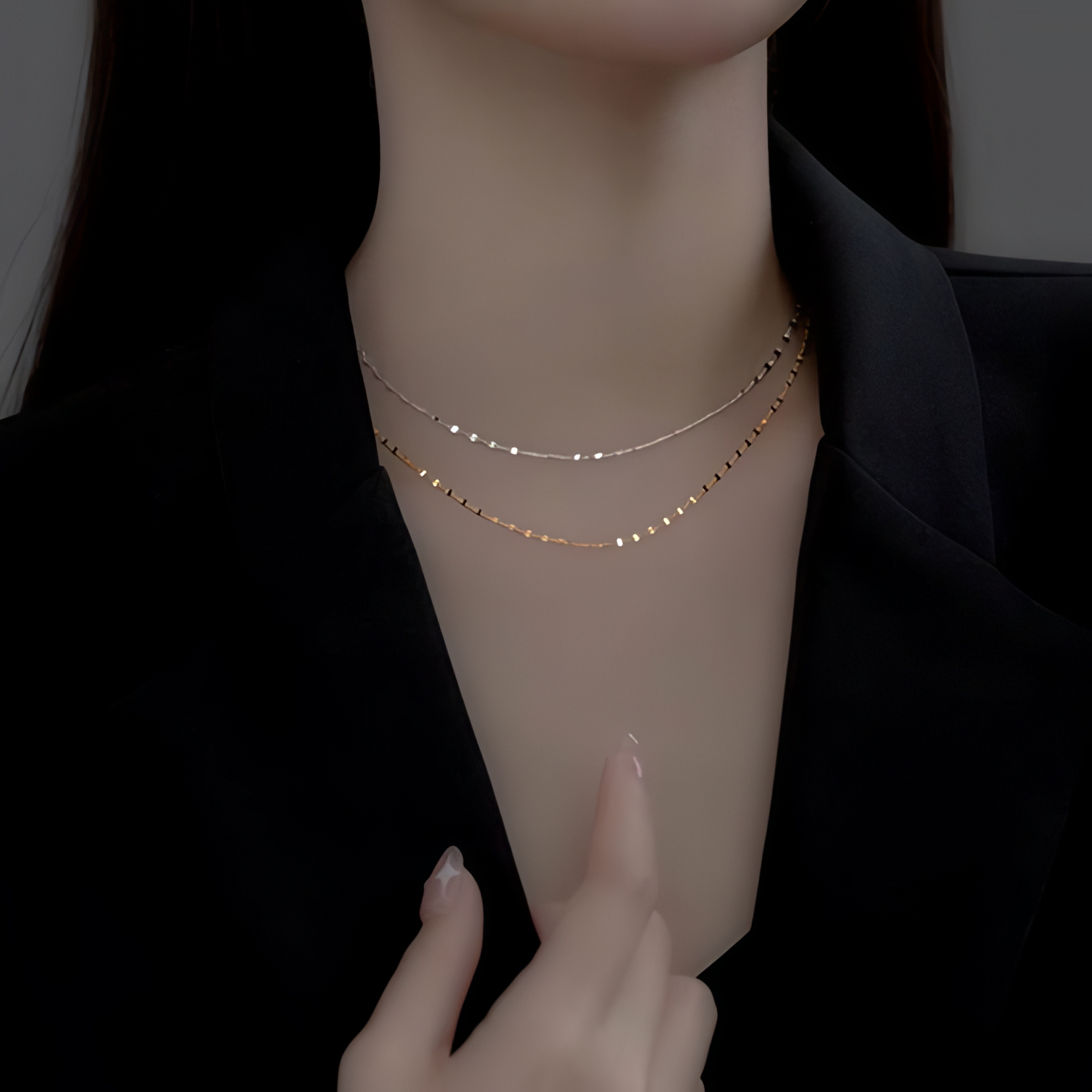 Gold Coated Flat Chain Necklace